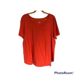 LANE BRYANT DARK ORANGE POCKET TEE SHIRT